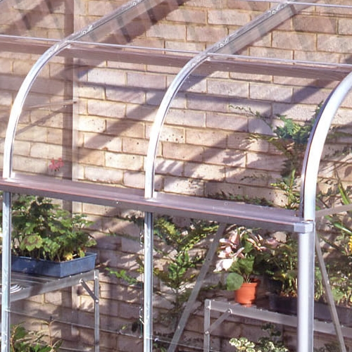 610 x 604mm HALLS SILVERLINE GREENHOUSE CURVED GLASS 2mm ACRYLIC